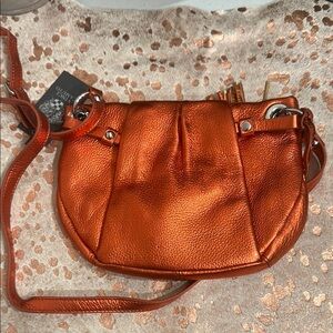 NWT Vince Camuto Metallic Orange cross body bag